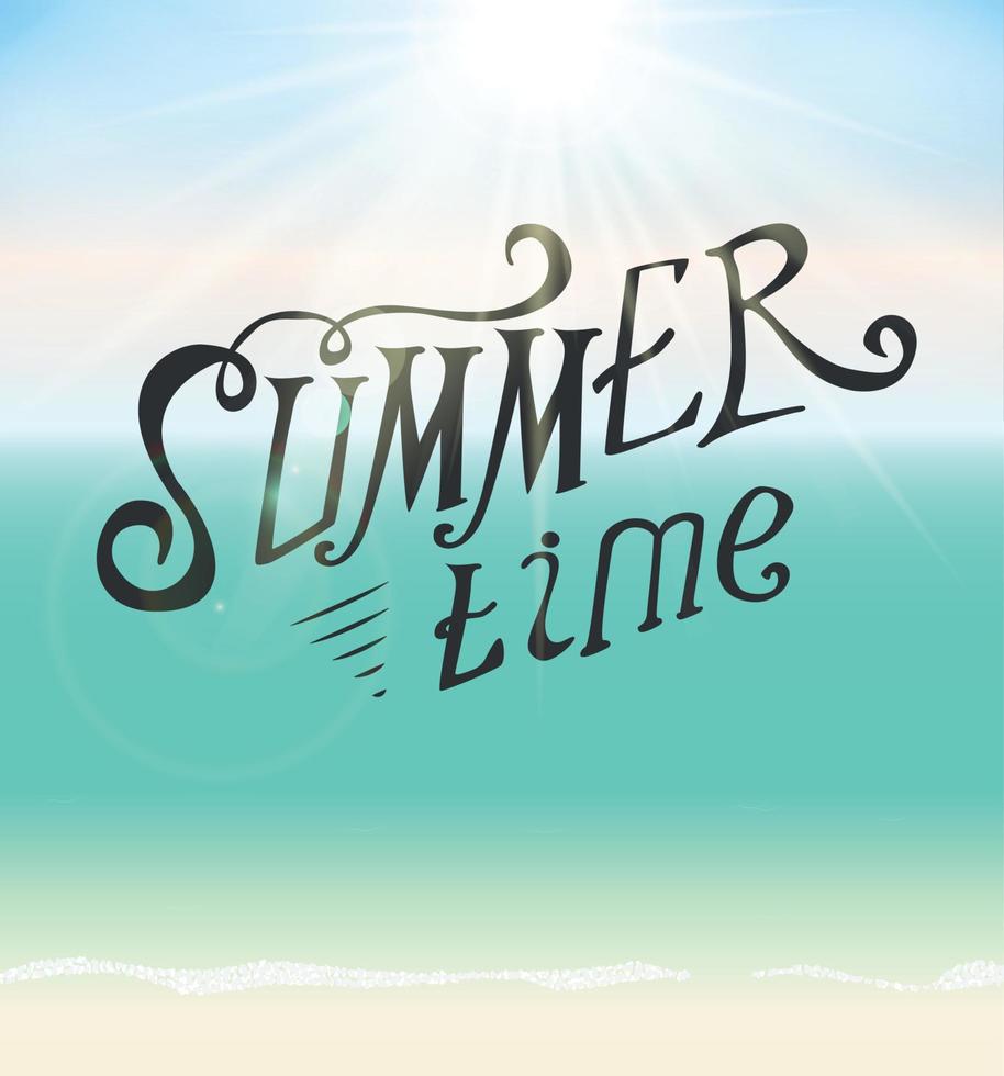 Summer Time Seaside Vector Background Illustration 4555424 Vector Art ...