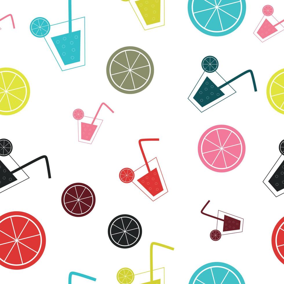 citrus Cocktail seamless pattern background vector illustration