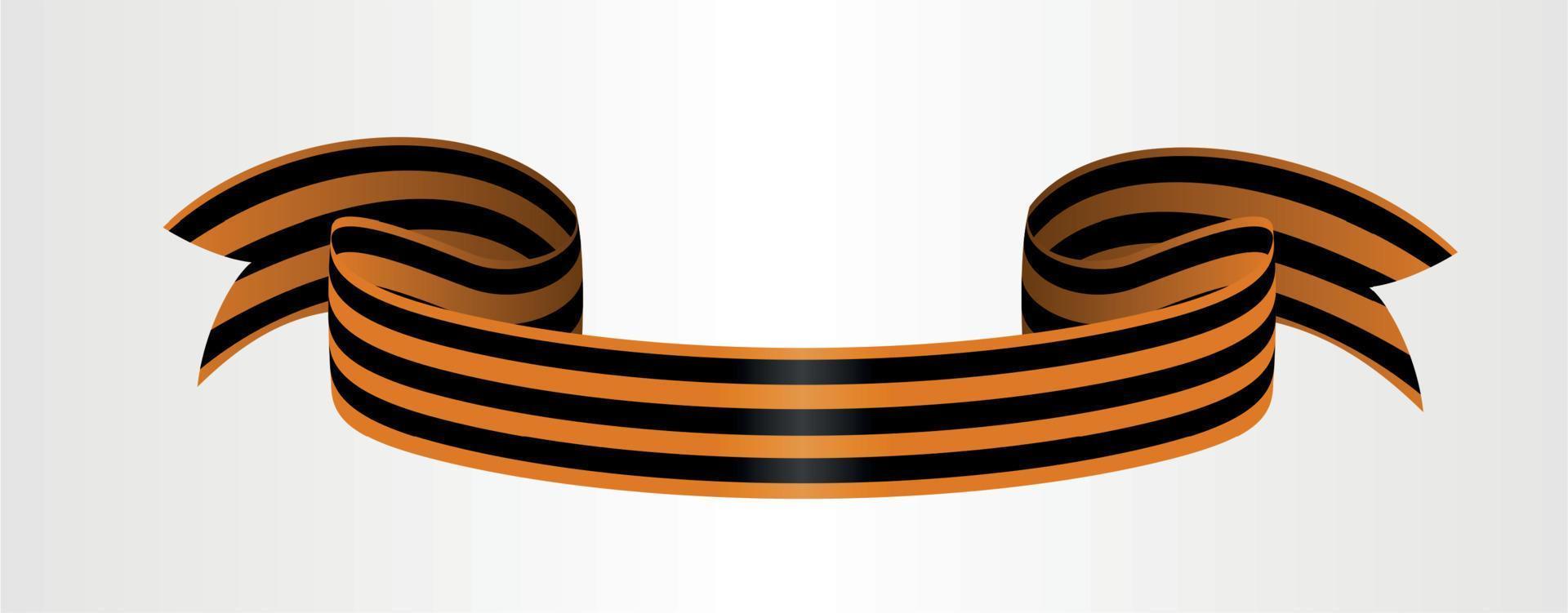 Two-color Ribbon of Order of St. George. For service and bravery. Vector Illustration.