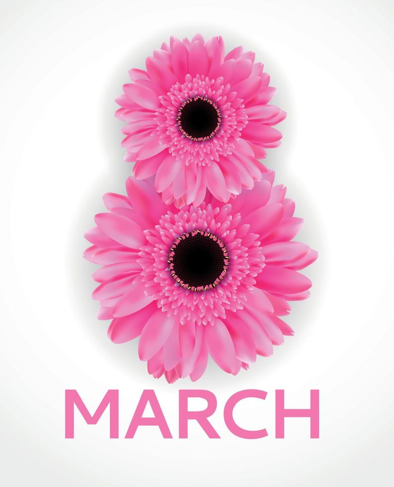 Poster International Happy Women's Day 8 March Floral Greeting card Vector Illustration