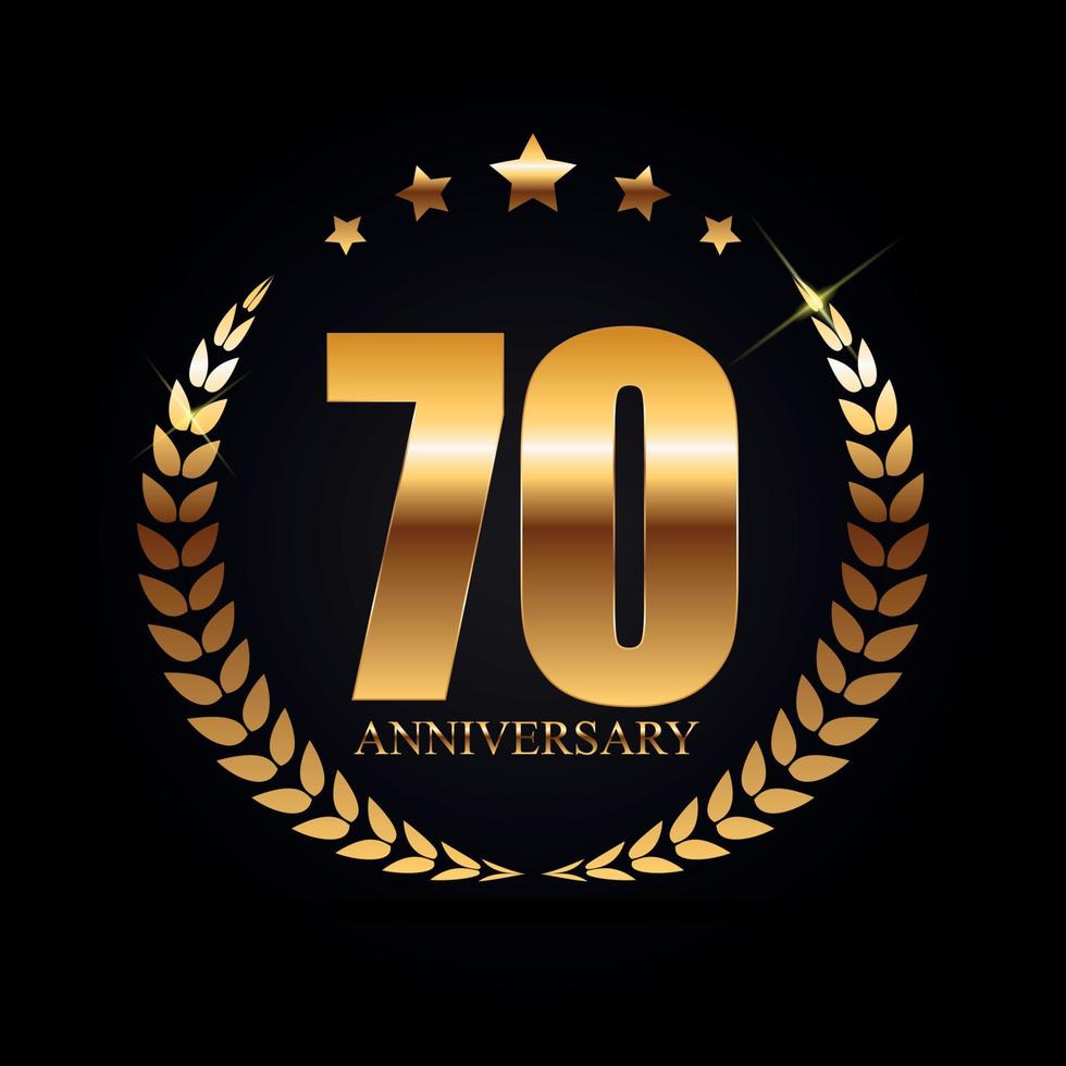 Template Logo 70 Years Anniversary Vector Illustration