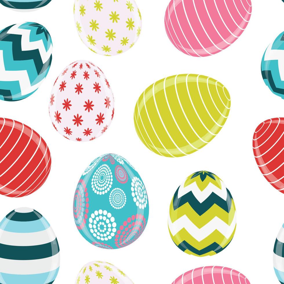 Beautiful Easter Egg Seamless Pattern Background Vector Illustration