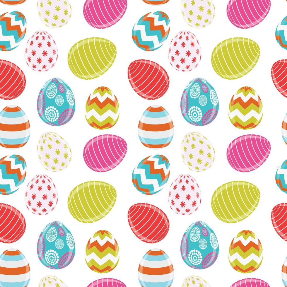 Beautiful Easter Egg Seamless Pattern Background Vector Illustration