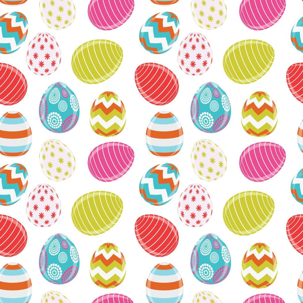 Beautiful Easter Egg Seamless Pattern Background Vector Illustration