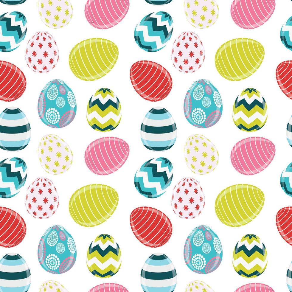 Ilustración de vector de fondo hermoso huevo de Pascua de patrones sin fisuras