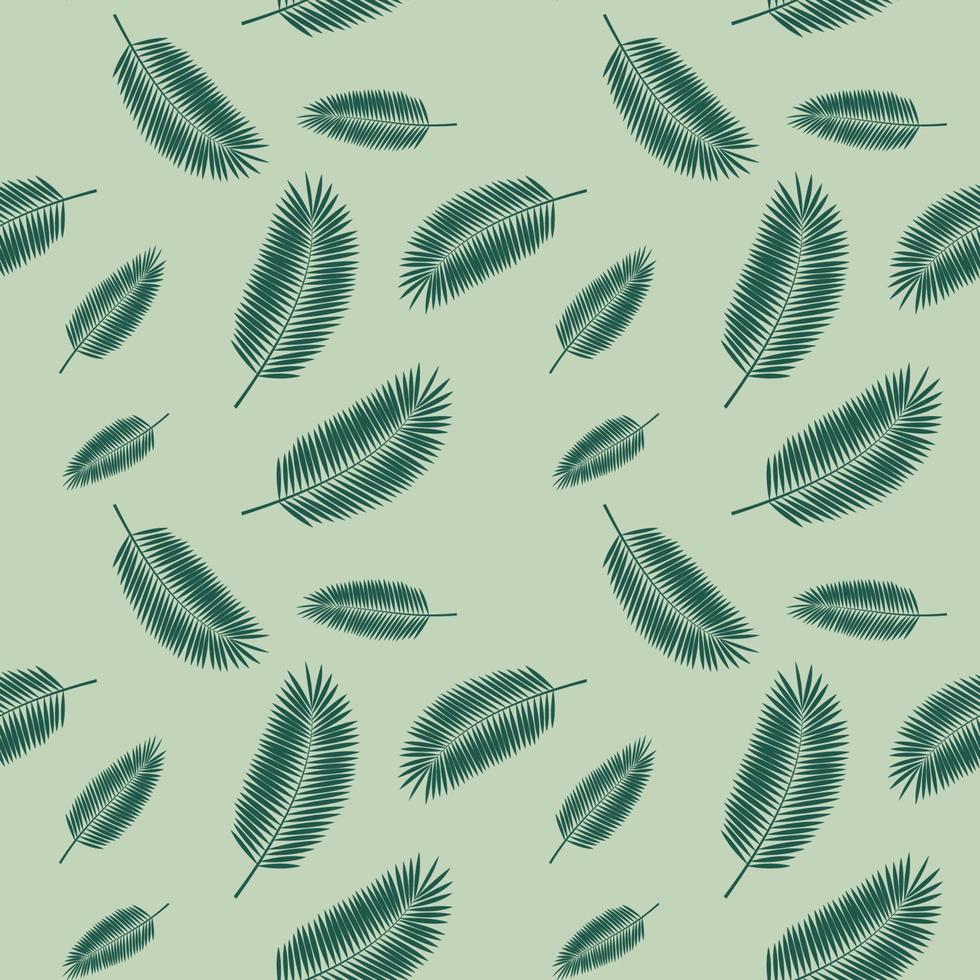 Palm Leaf Seamless Pattern Background Vector Illustration