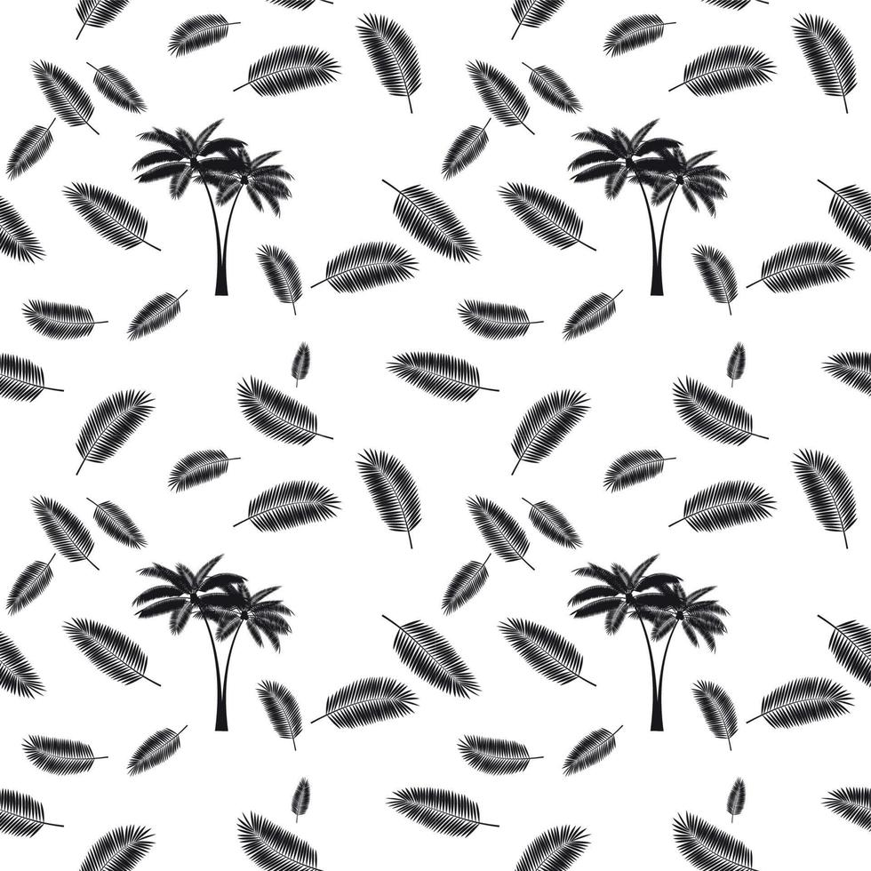 Palm Leaf Seamless Pattern Background Vector Illustration