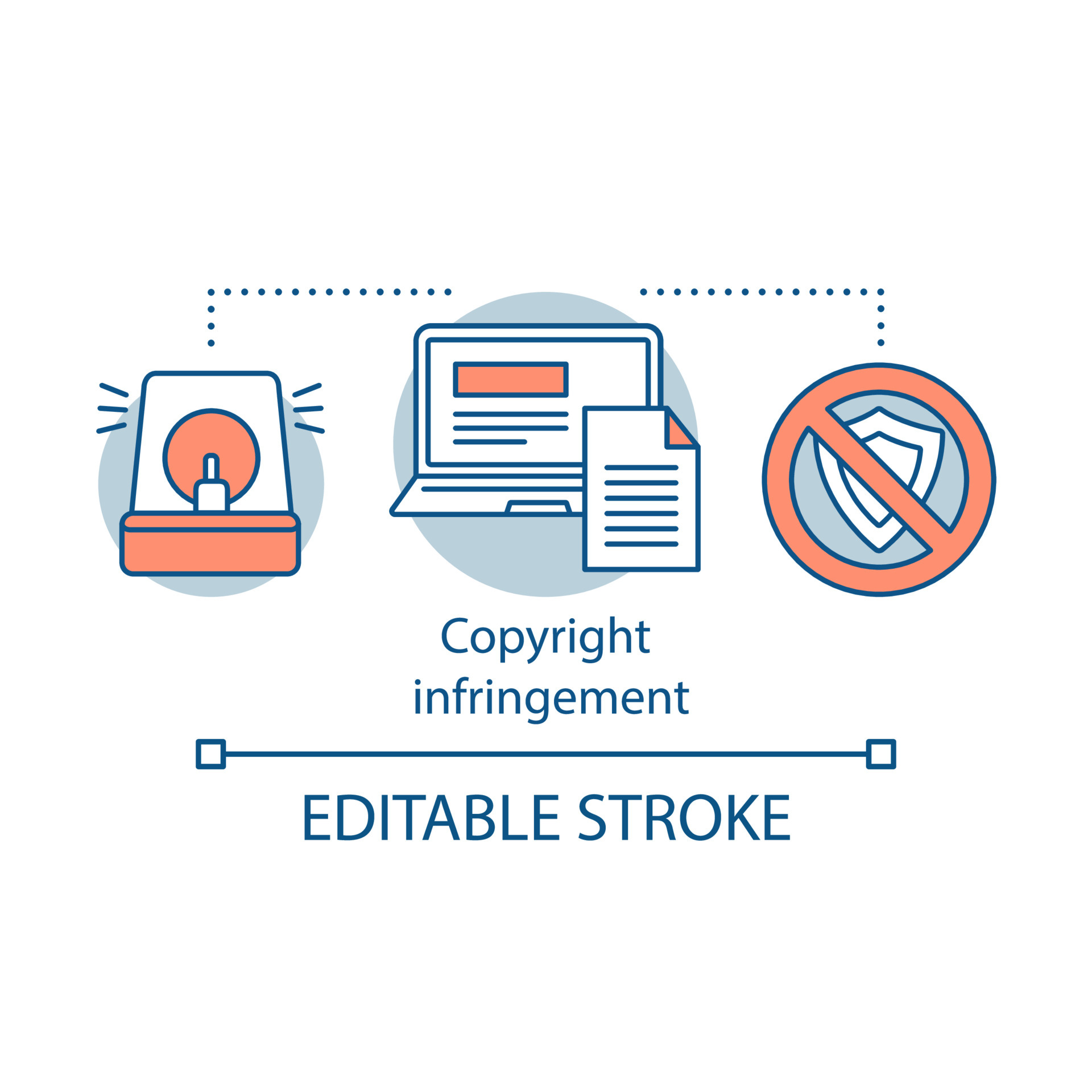 Copyright infringement concept icon. Digital rights protection idea