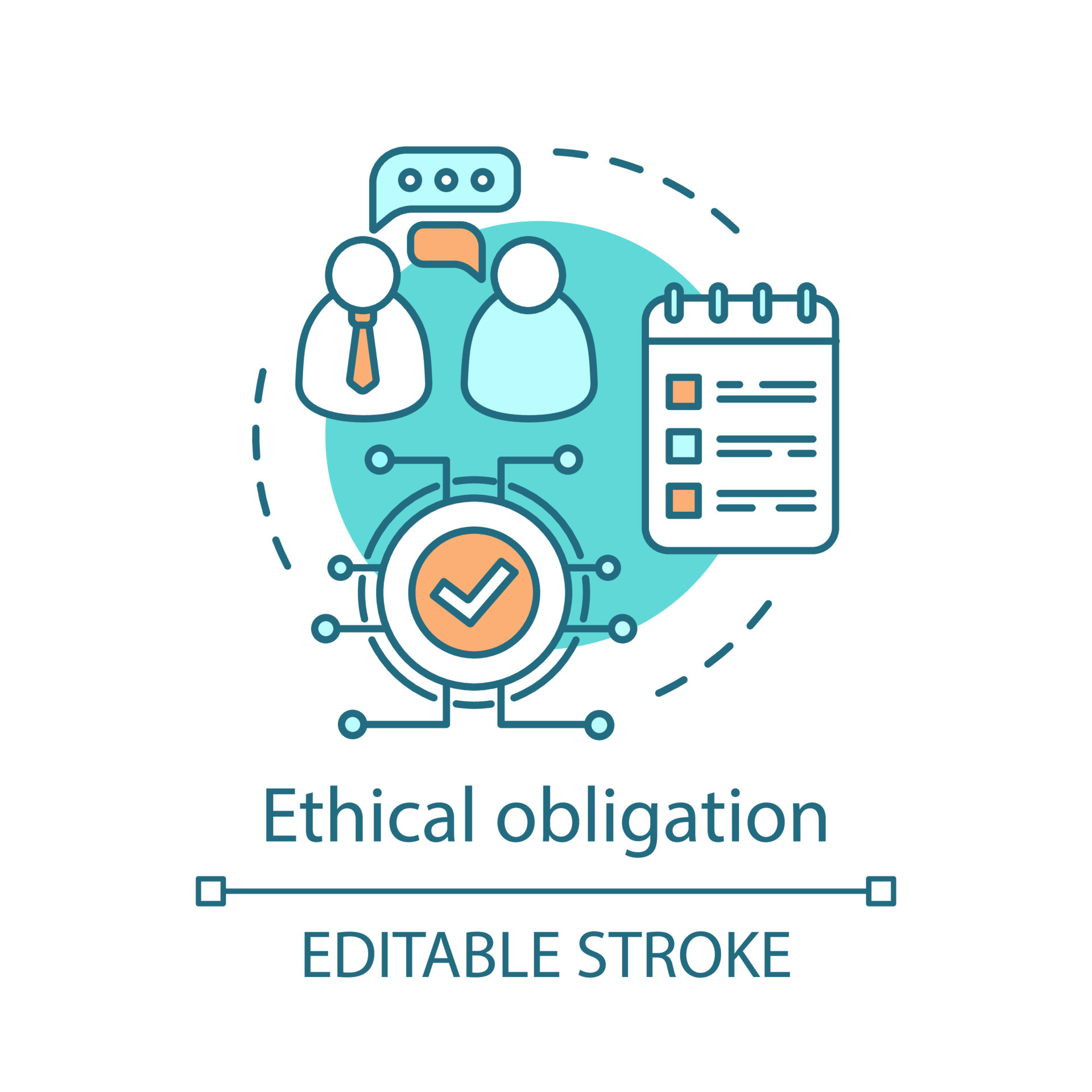 Ethical obligation concept icon. Business ethics idea thin line