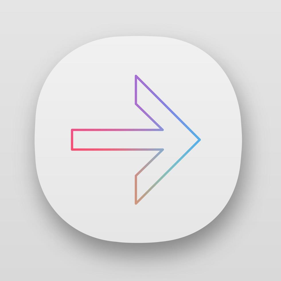Forward arrow app icon. Next arrow. Navigation pointer sign. Direction ...