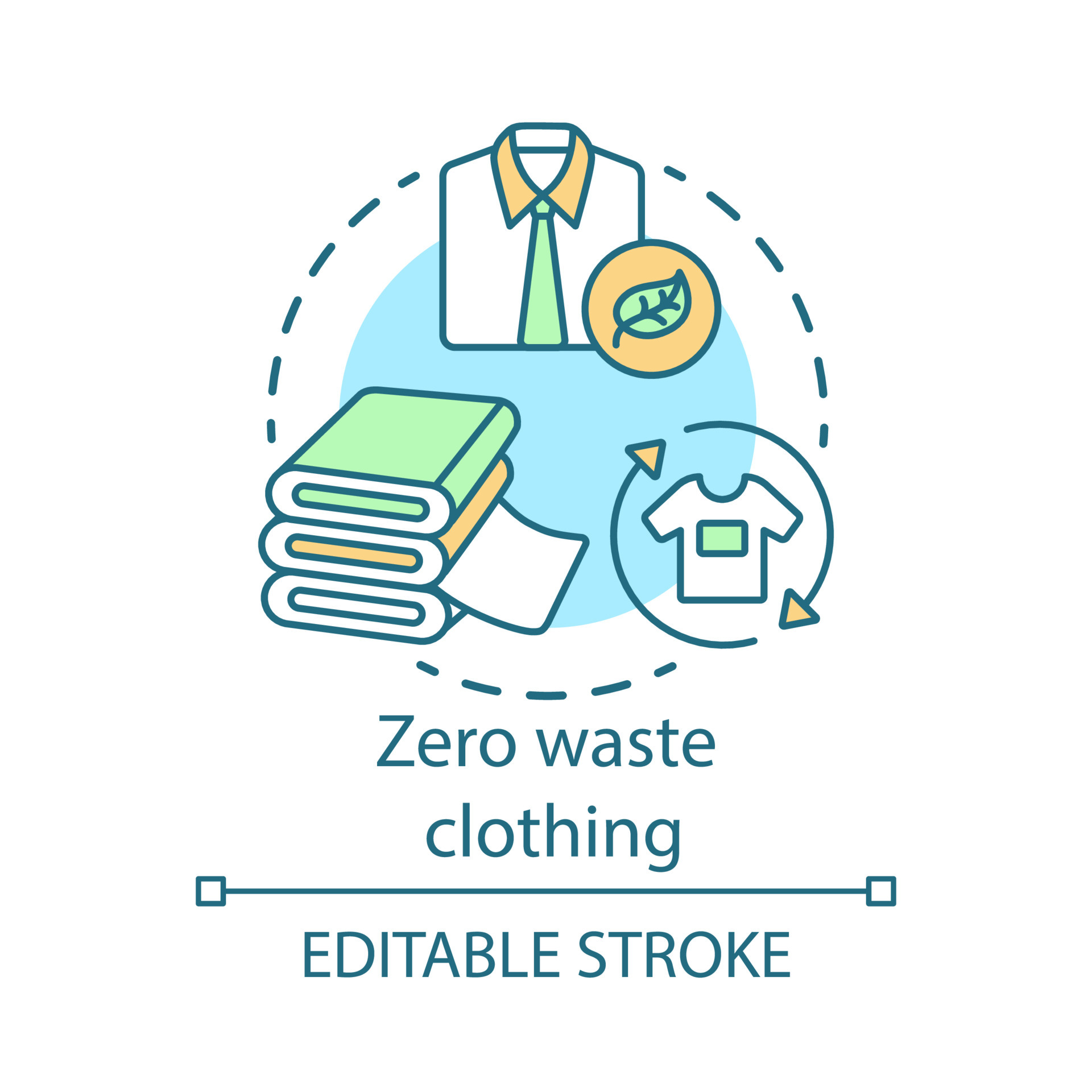 Zero waste clothing, recycling and reusing clothes concept icon. Waste ...