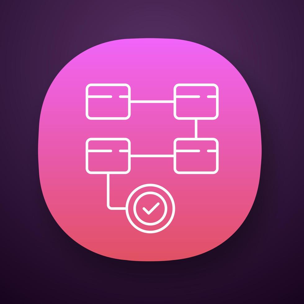 Activity diagram app icon. Workflow actions. Process map. Deployment flowchart. Problem solving stages. Movement to goal. UI UX user interface. Web or mobile application. Vector isolated illustration