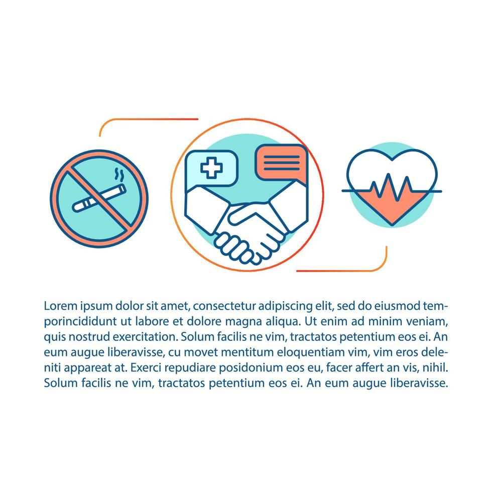 Medical consultation concept linear illustration. Doctor's recommendations, advice. Article, brochure, magazine page. Thin line icons with text. Print design. Vector isolated outline drawing