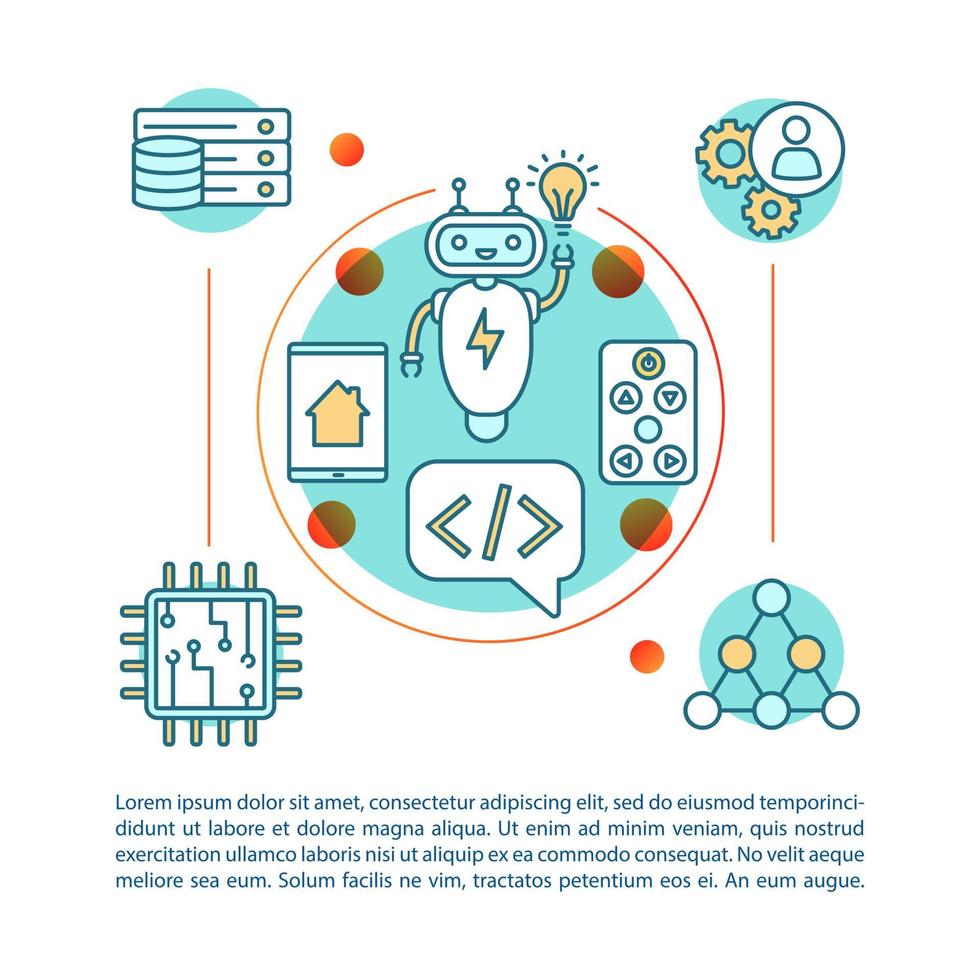 Mobility technology concept linear illustration. Digital tools advantages. Chatbot. Article, brochure, magazine page. Artificial intelligence icons. Print design. Vector isolated outline drawing