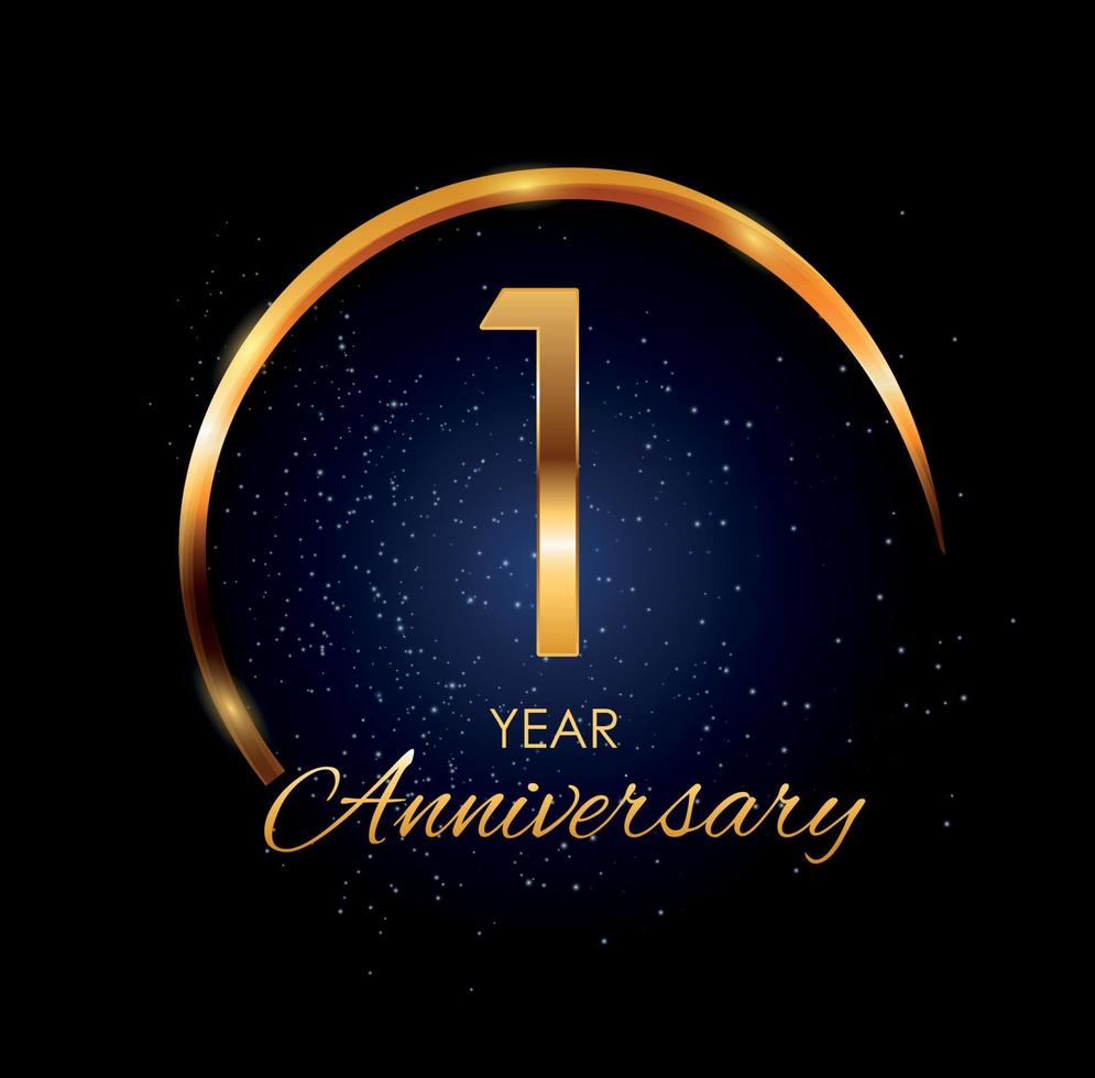 Template Logo 1 Year Anniversary Vector Illustration