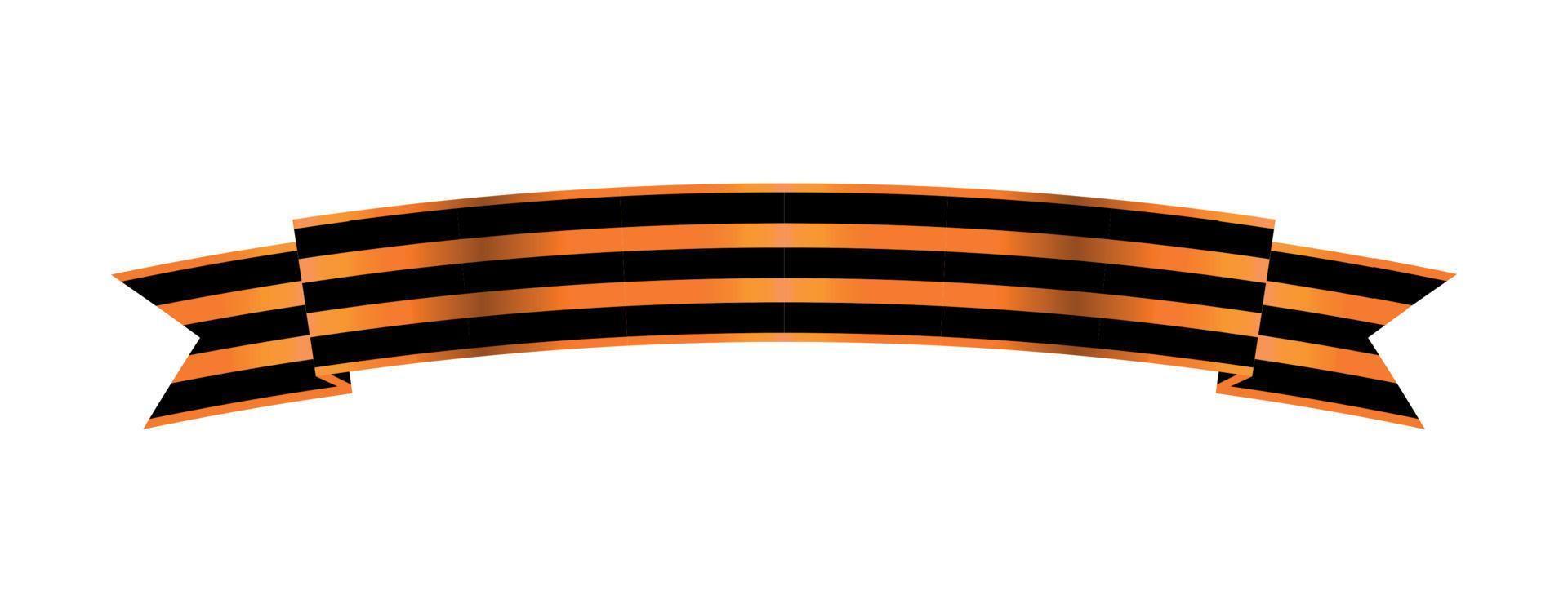 Two-color Ribbon of Order of St. George. For service and bravery. Vector Illustration.