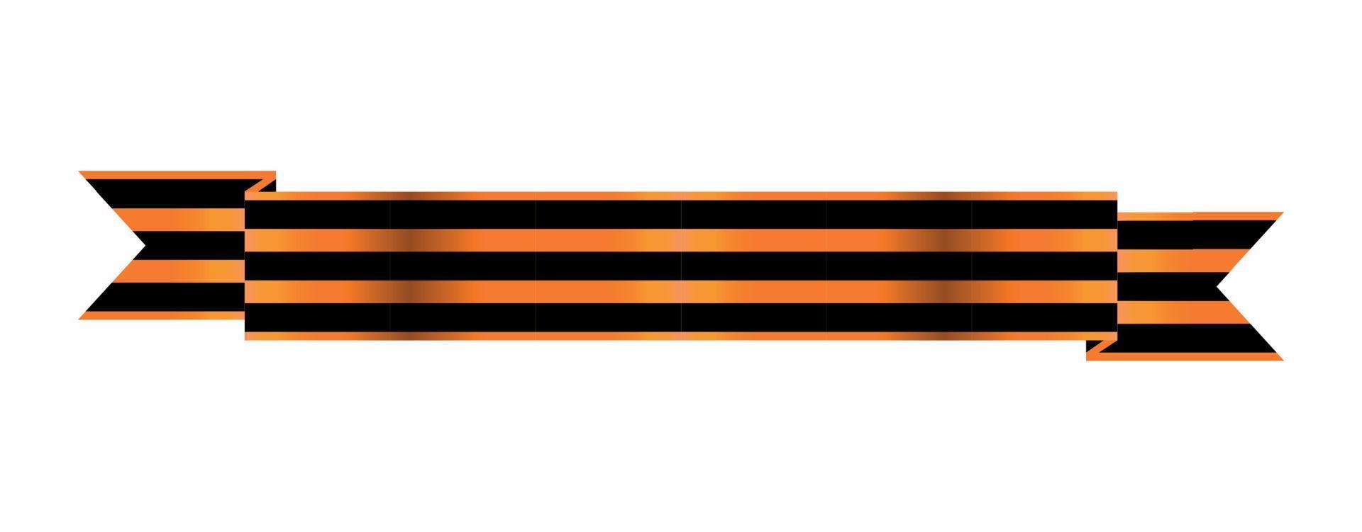 Two-color Ribbon of Order of St. George. For service and bravery. Vector Illustration.