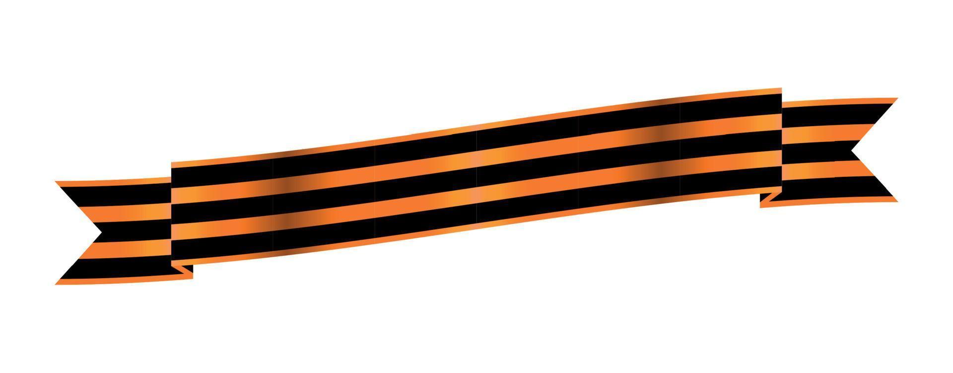 Two-color Ribbon of Order of St. George. For service and bravery. Vector Illustration.
