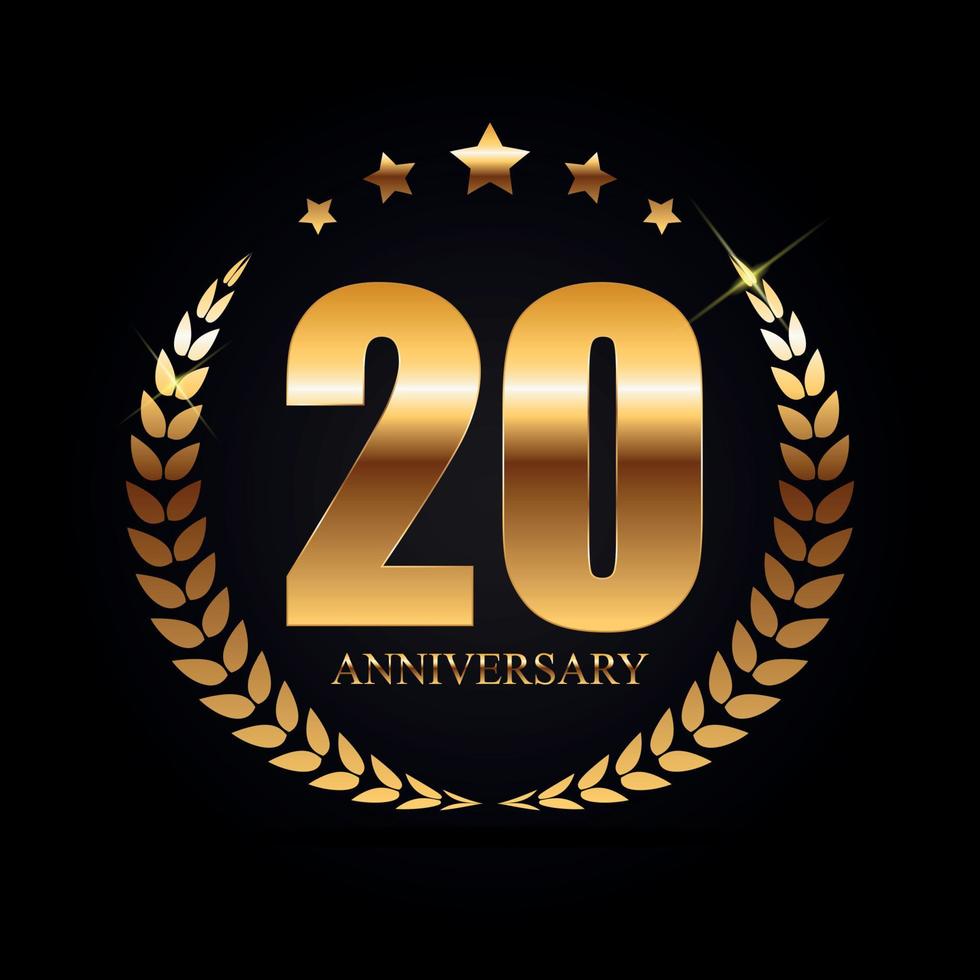 Template Logo 20 Years Anniversary Vector Illustration