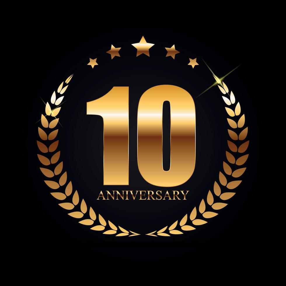 Template Logo 10 Years Anniversary Vector Illustration