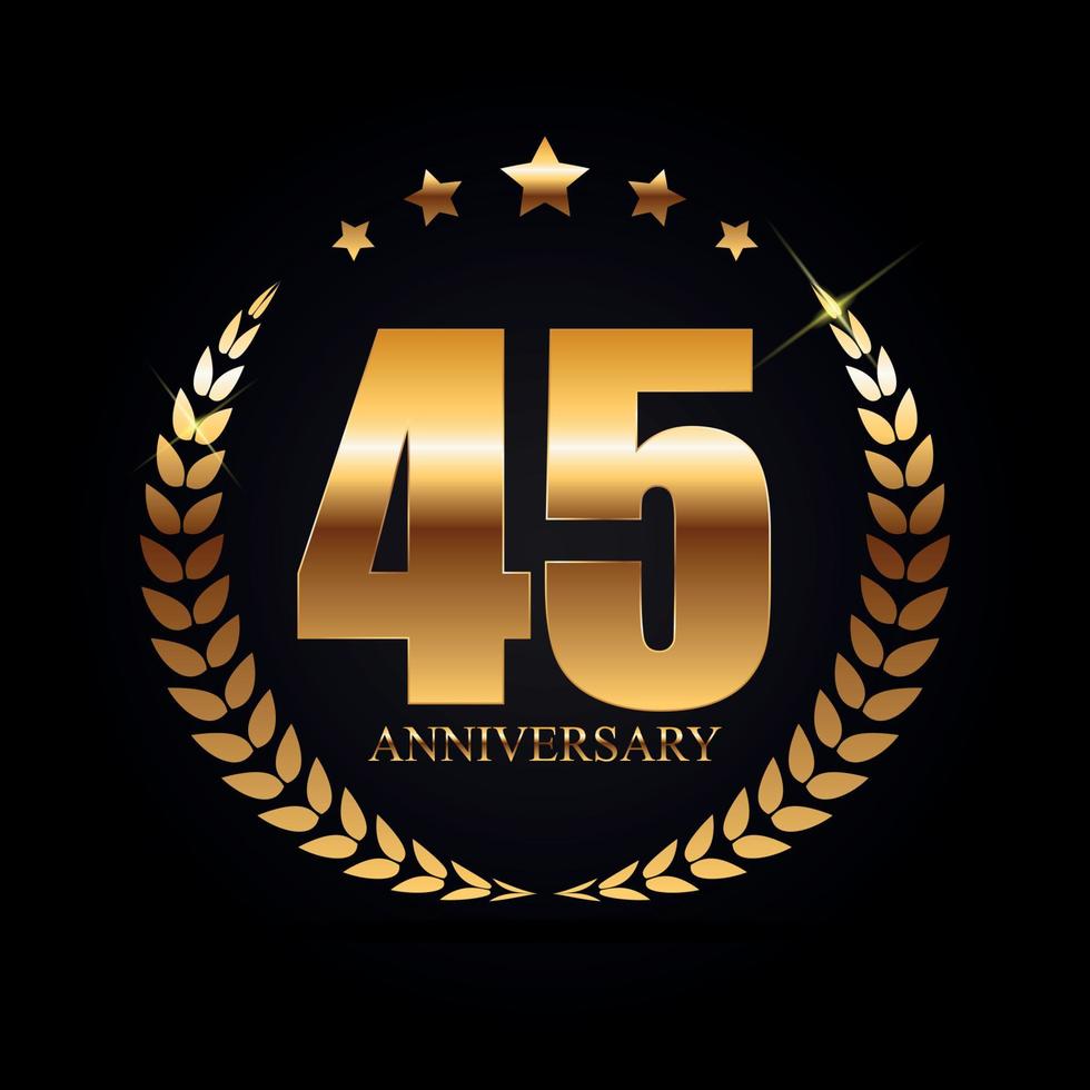 Template Logo 45 Years Anniversary Vector Illustration