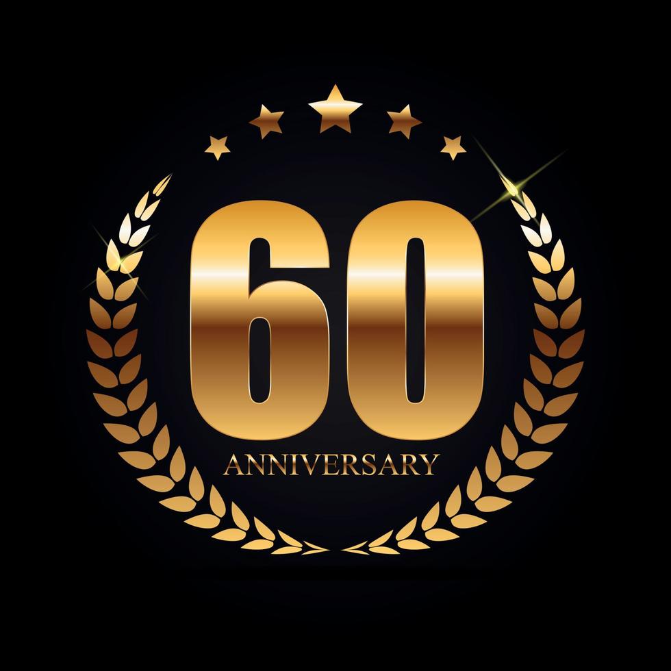 Template Logo 60 Years Anniversary Vector Illustration