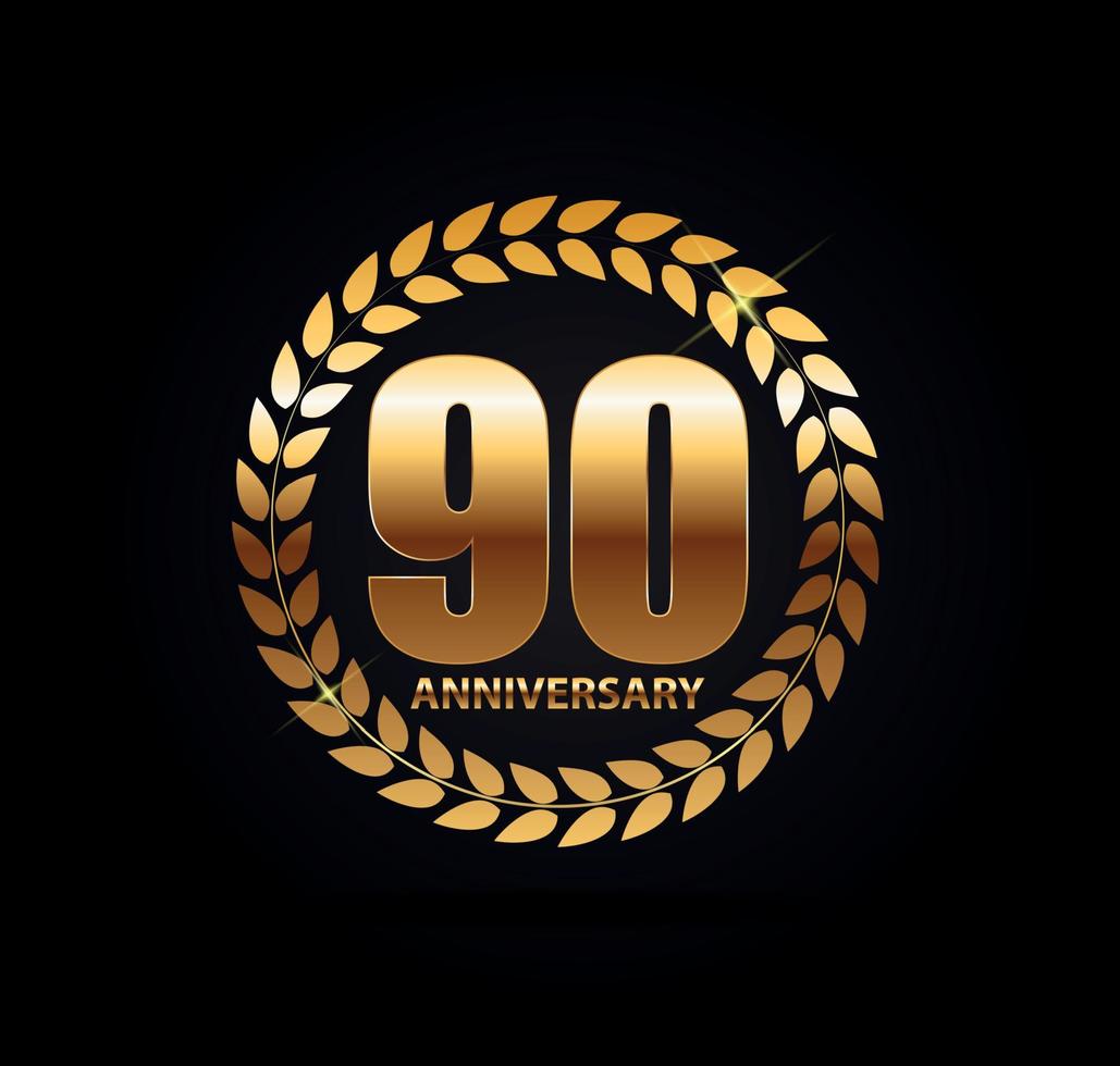 Template Logo 90 Years Anniversary Vector Illustration