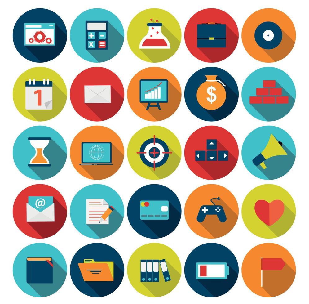 Mega Set of Flat Icons Vector Illustration.