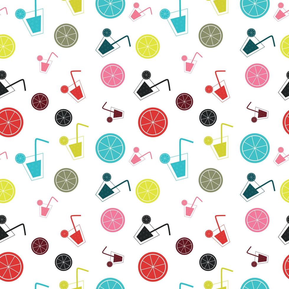 citrus Cocktail seamless pattern background vector illustration