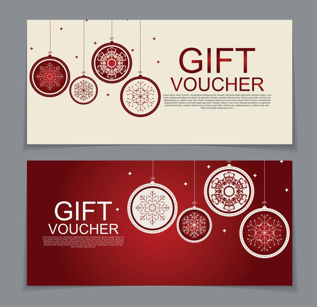 Gift Voucher Template for Christmas and New Year Discount Coupon  Vector Illustration