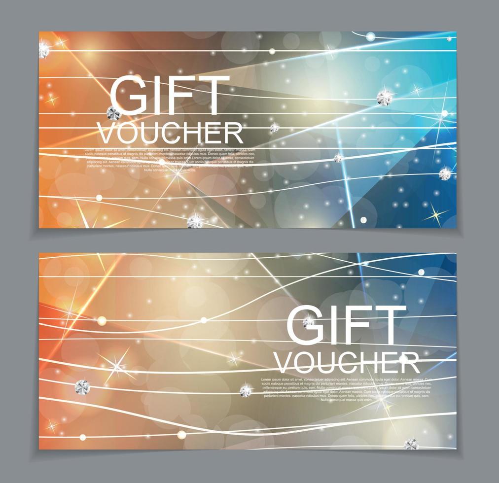 Gift Voucher Template for Christmas and New Year Discount Coupon  Vector Illustration