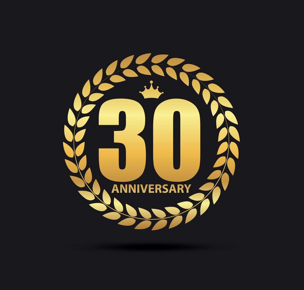 Template Logo 30 Years Anniversary Vector Illustration