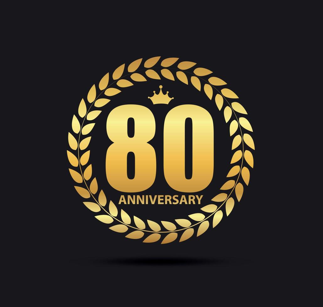 Template Logo 80 Years Anniversary Vector Illustration