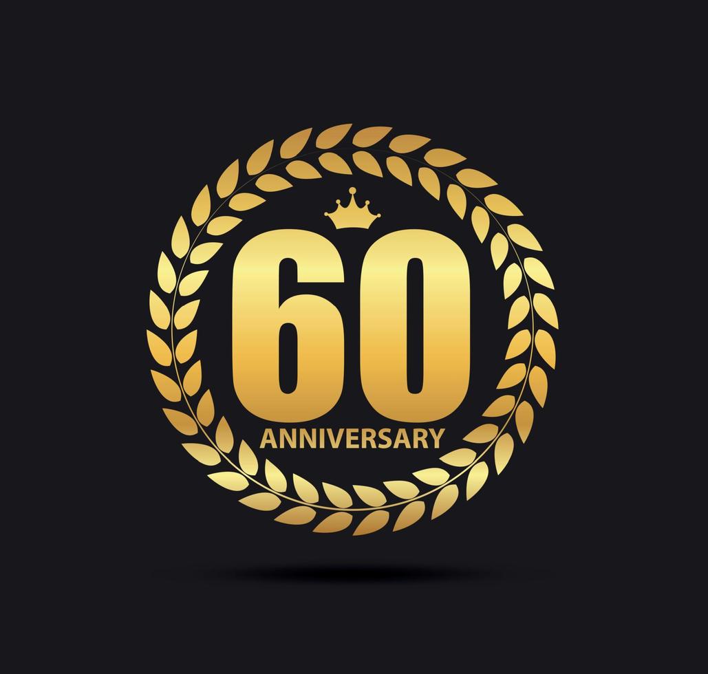 Template Logo 60 Years Anniversary Vector Illustration