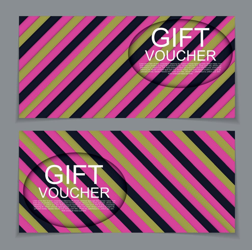 Gift Voucher Template with abstract background. Vector Illustration.