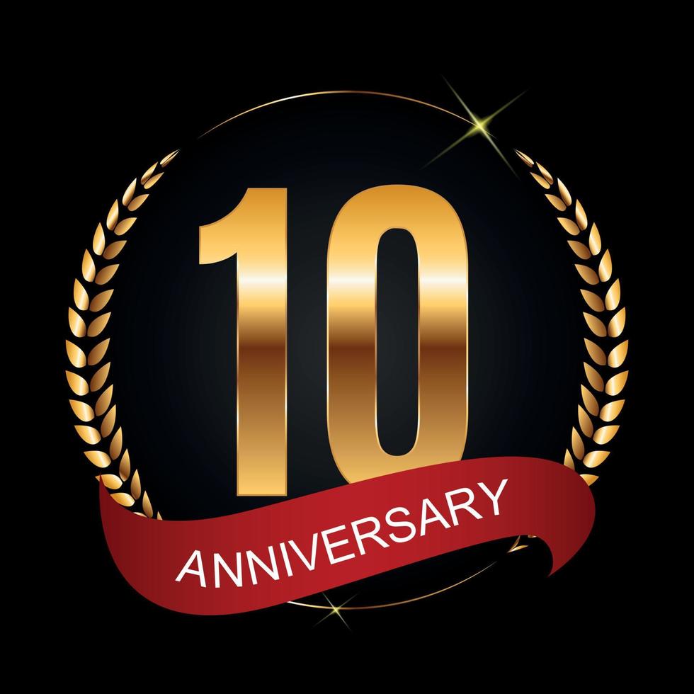 Template Logo 10 Years Anniversary Vector Illustration