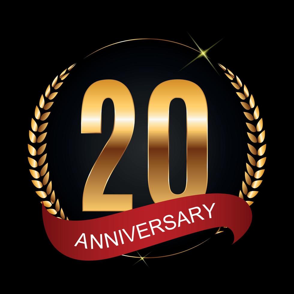 Template Logo 20 Years Anniversary Vector Illustration