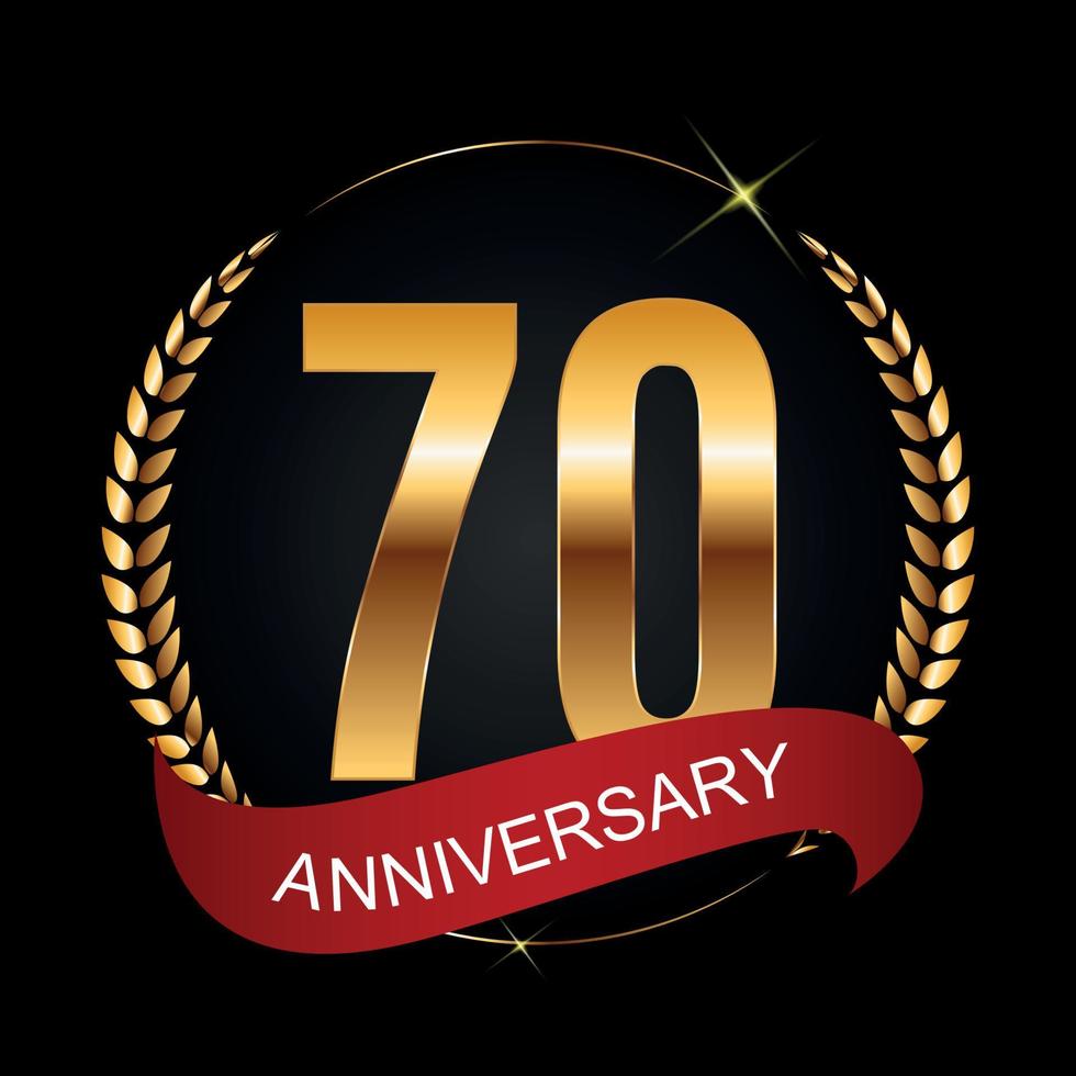 Template Logo 70 Years Anniversary Vector Illustration