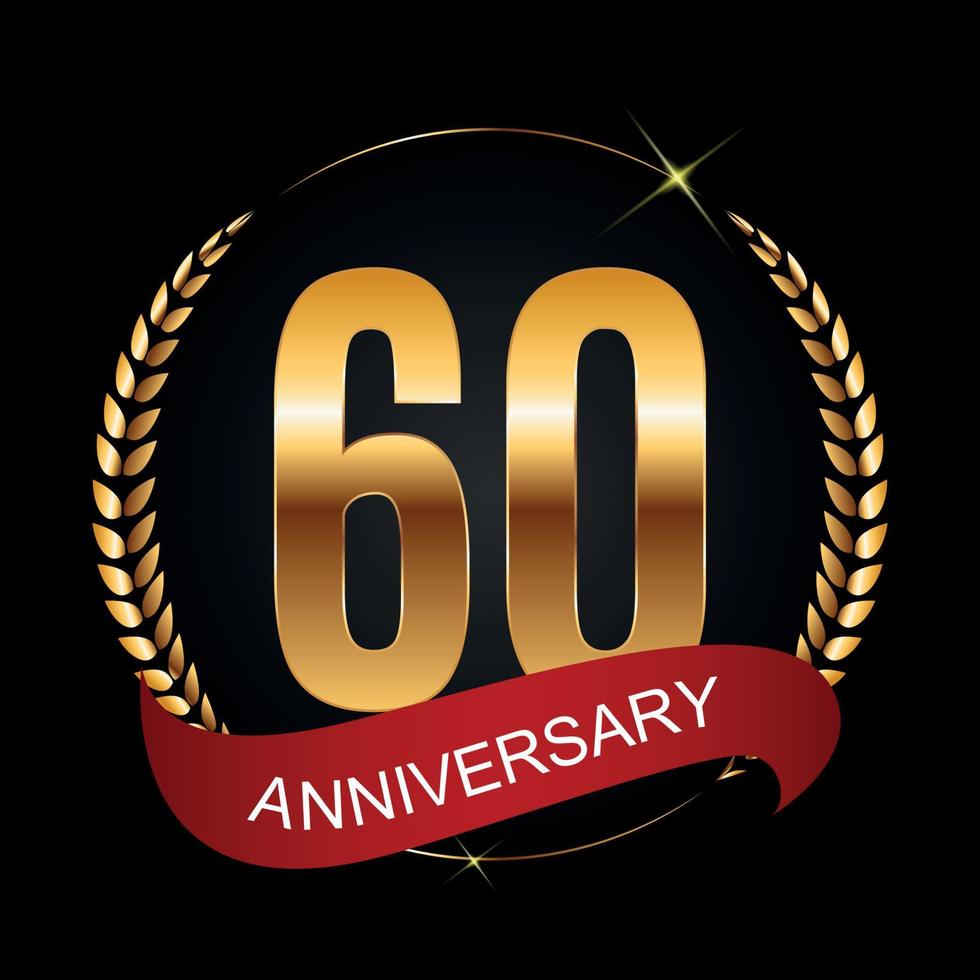 Template Logo 60 Years Anniversary Vector Illustration