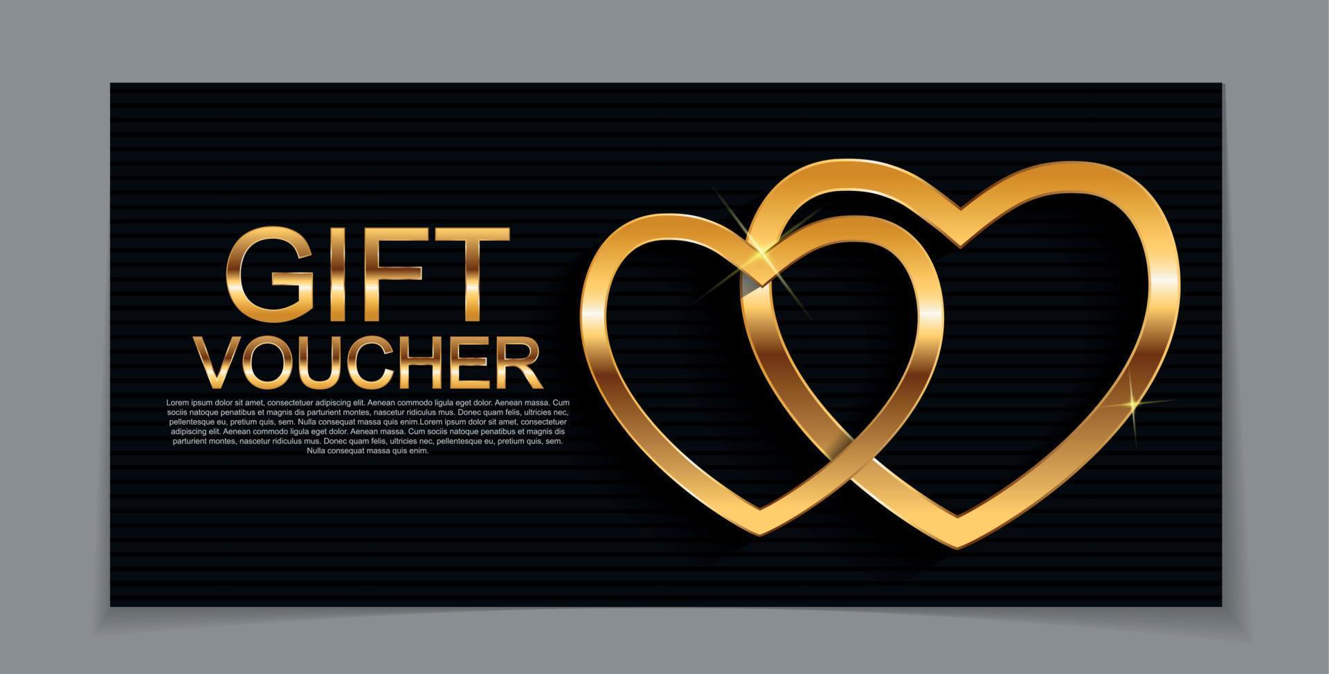 Gift Voucher Template for Valentines Day Discount Coupon  Vector Illustration