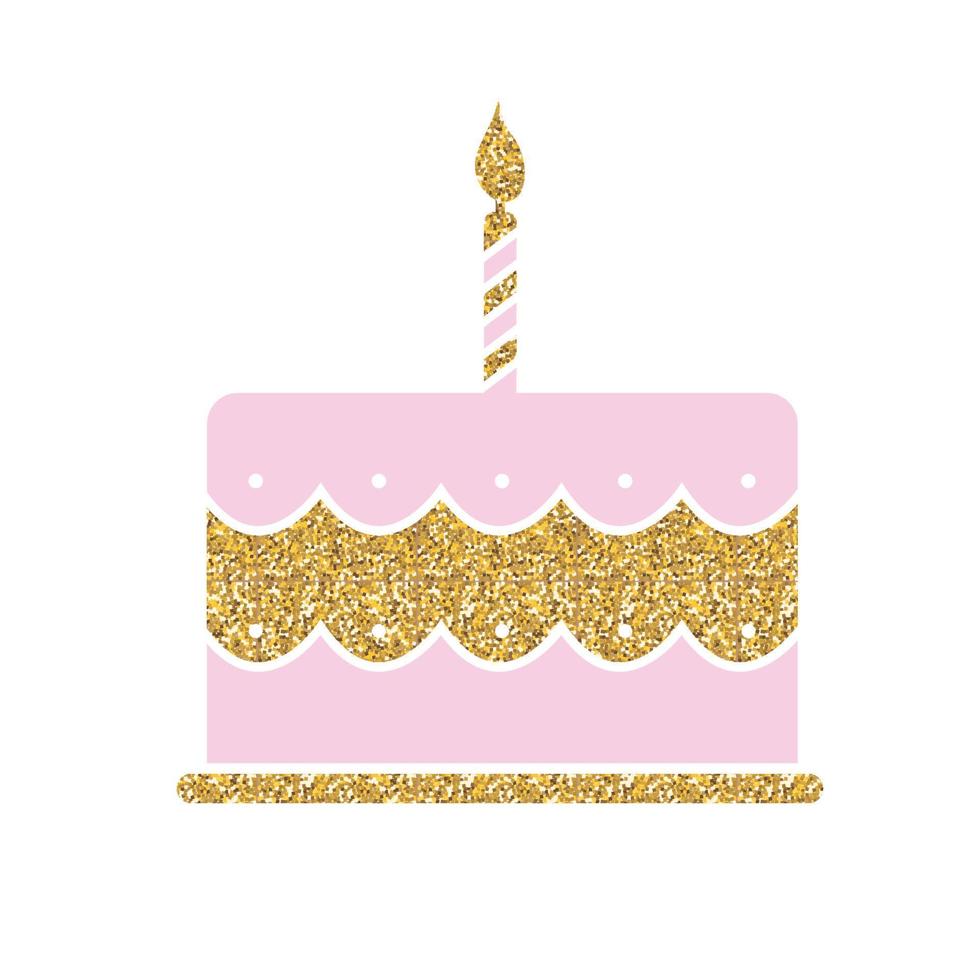 Ilustración de vector de icono de web plana de pastel de cumpleaños