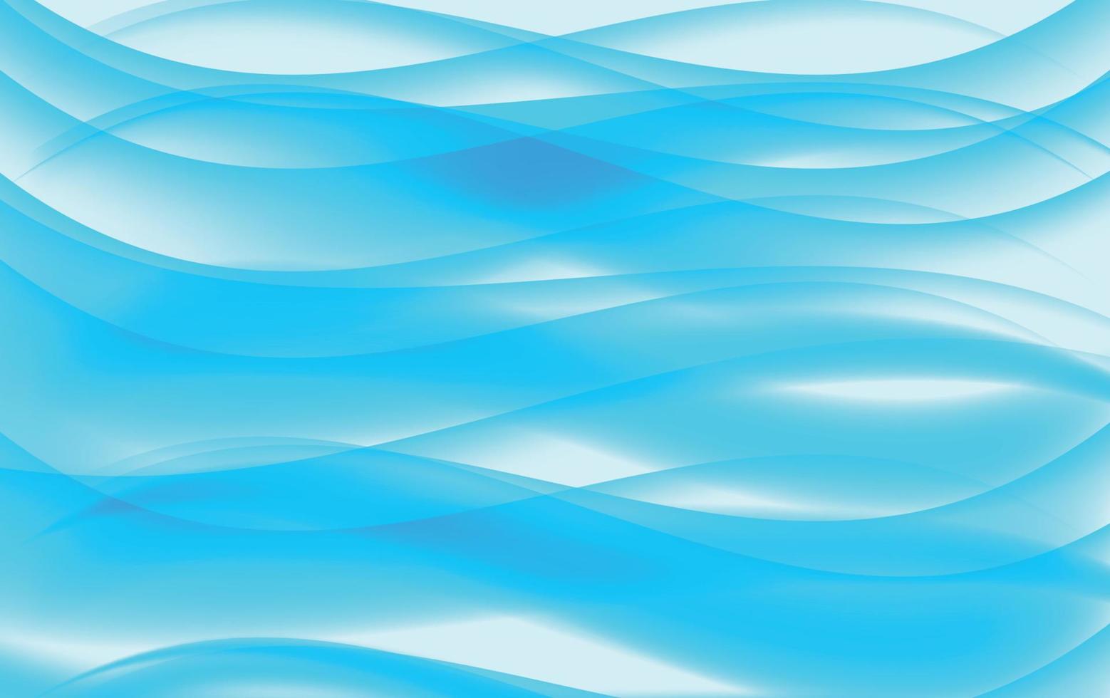 Set of Abstract Blue Wave Set on Transparent  Background. Vector Illustration