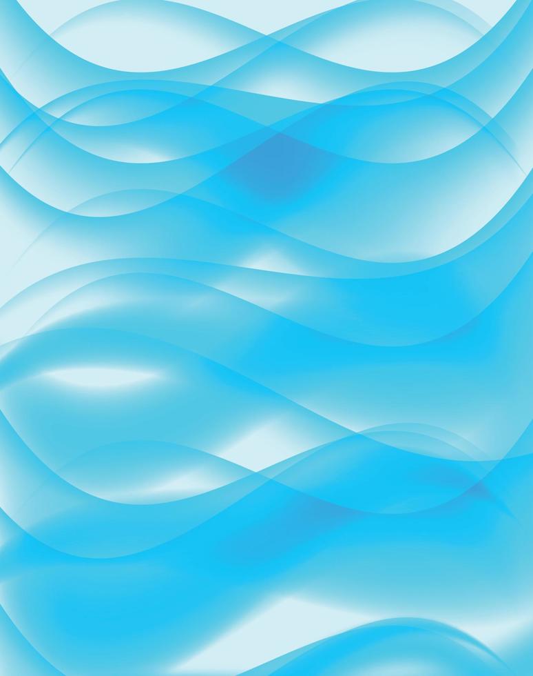 Set of Abstract Blue Wave Set on Transparent  Background. Vector Illustration