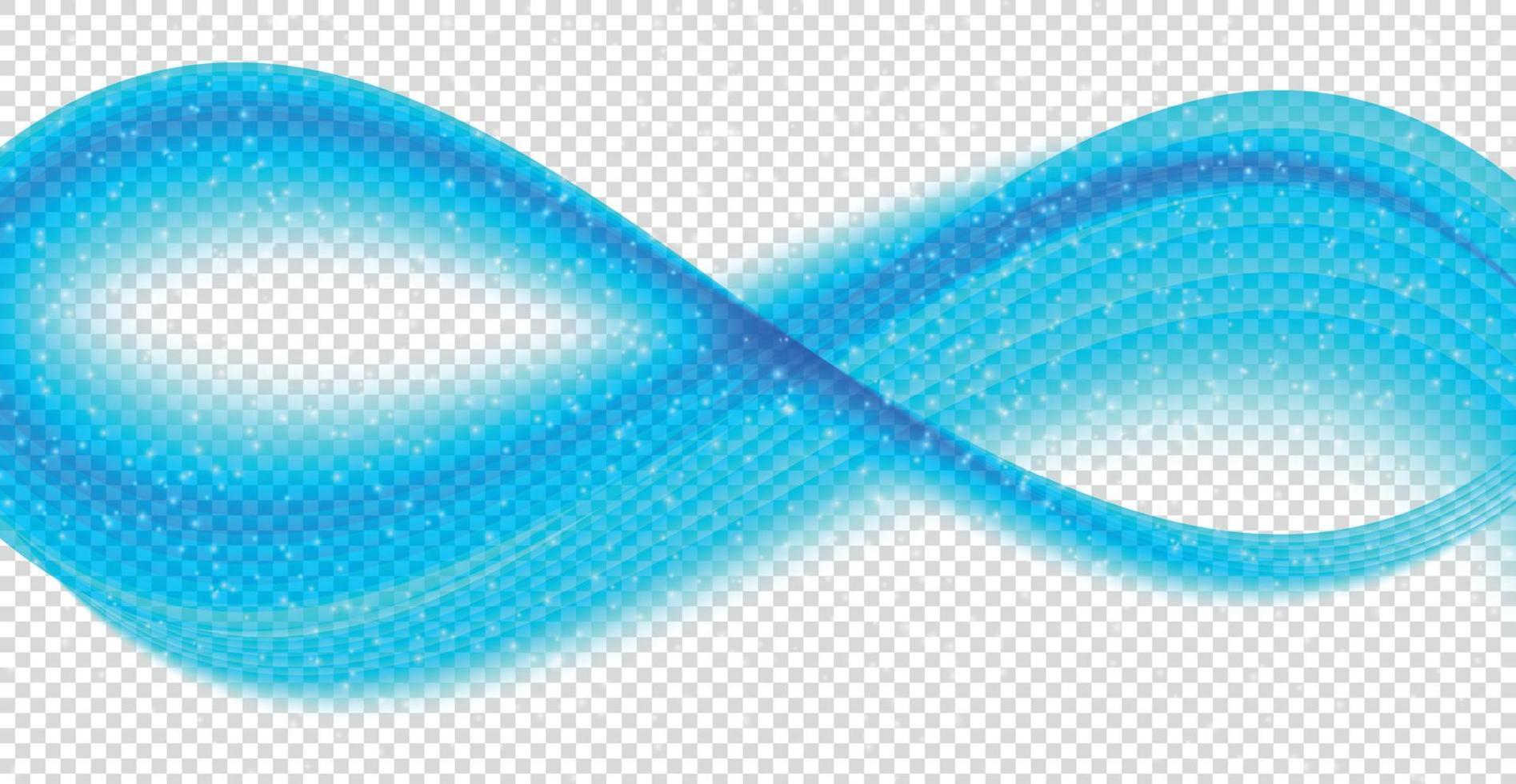 Set of Abstract Blue Wave Set on Transparent  Background. Vector Illustration
