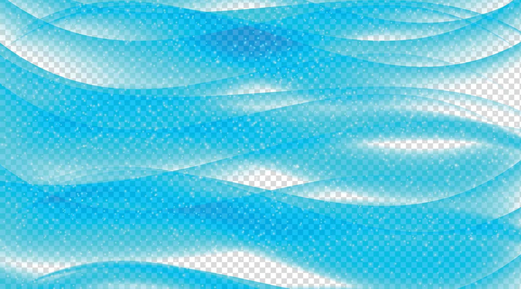 Set of Abstract Blue Wave Set on Transparent  Background. Vector Illustration