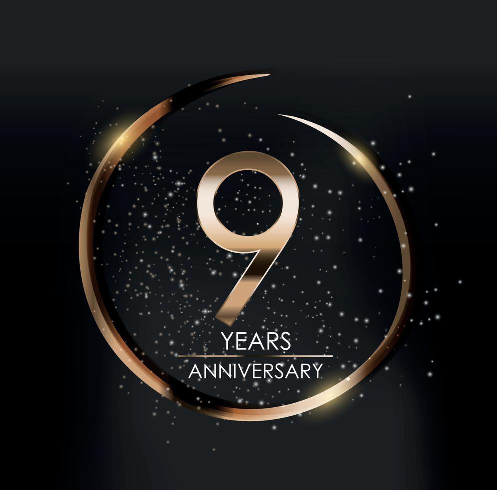 Template Logo 9 Years Anniversary Vector Illustration