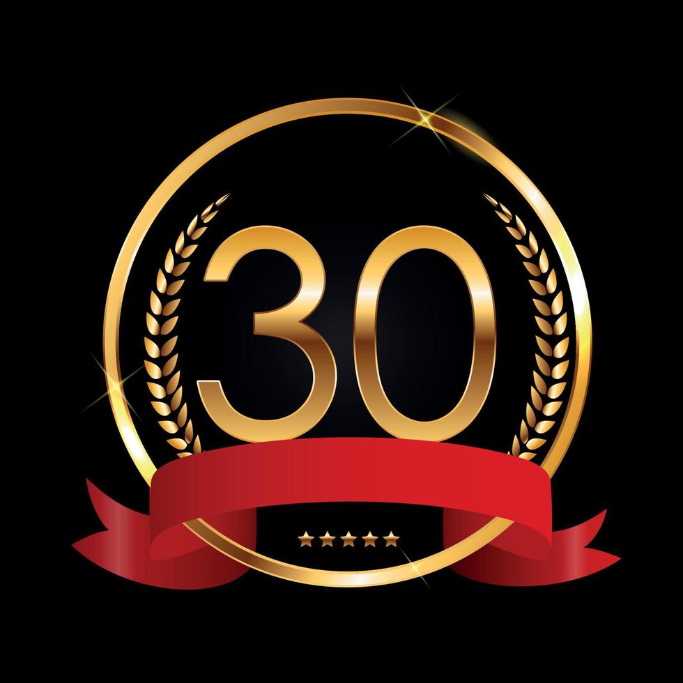 Template Logo 30 Years Anniversary Vector Illustration