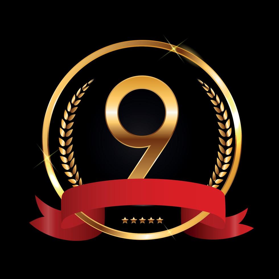 Template Logo 9 Years Anniversary Vector Illustration