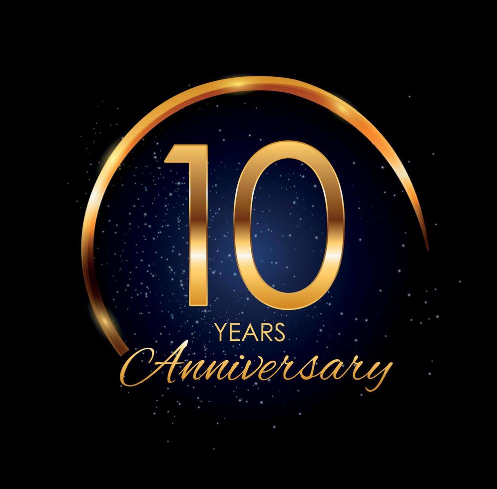 Template Logo 10 Year Anniversary Vector Illustration