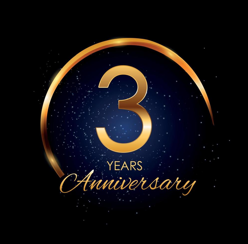Template Logo 3 Year Anniversary Vector Illustration